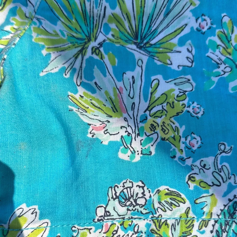 Lilly Pulitzer Turquoise Tropical Print Shorts - Picture 8 of 8